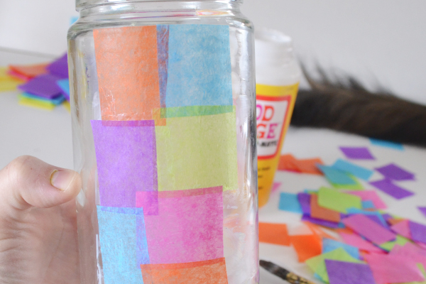 Faux Stained Glass Recycled Jars