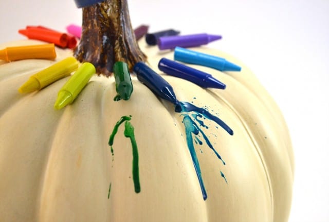 DIY Fall Halloween Melted Crayon Pumpkin Craft