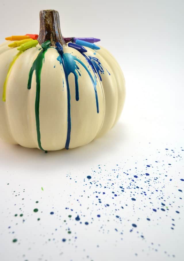 DIY Fall Halloween Melted Crayon Pumpkin Craft