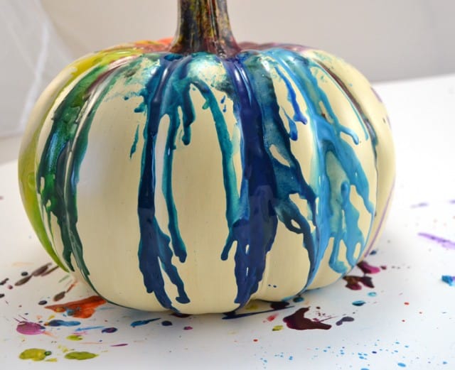 DIY Fall Halloween Melted Crayon Pumpkin Craft