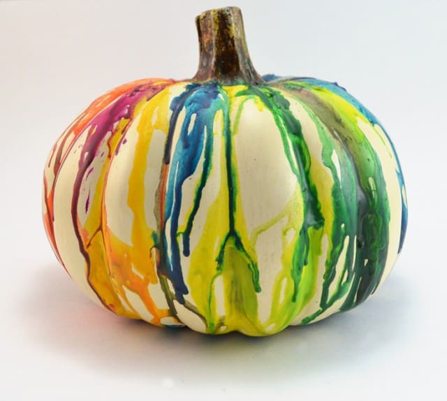 DIY Fall Halloween Melted Crayon Pumpkin Craft