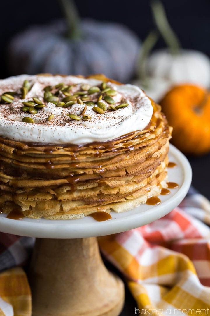 Pumpkin Crepe Cake Recipe by Baking a Moment