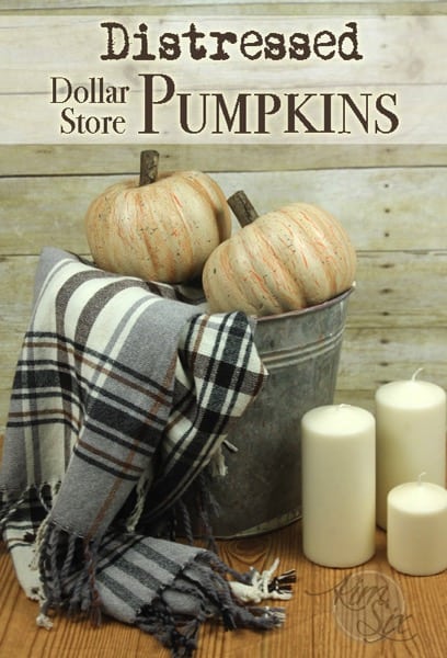 Distressed Dollar Store Pumpkins DIY