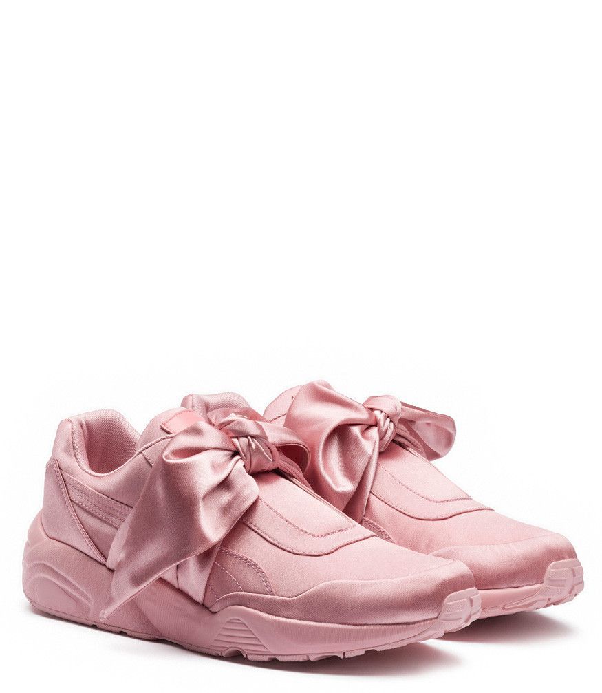 millennial pink, satin laced tennis