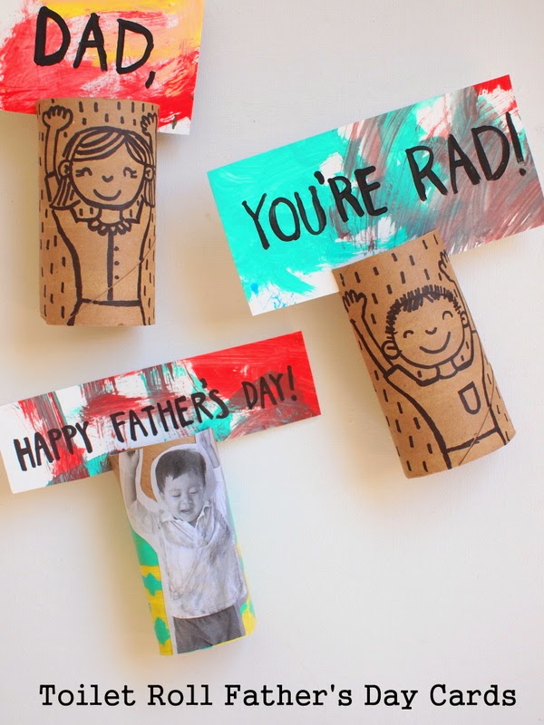 DIY Gift for Dad: Shrink Paper Keepsake Keychain Charms: Toilet Roll Day Cards