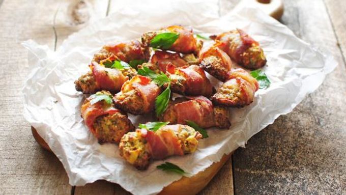 Bacon-Wrapped Stuffing Bites