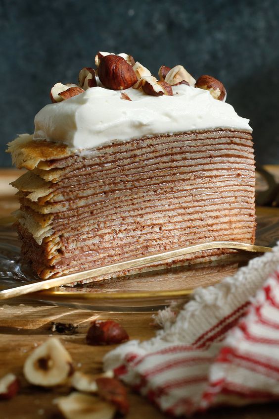 Chocolate Hazelnut Crepe Cake Recipe