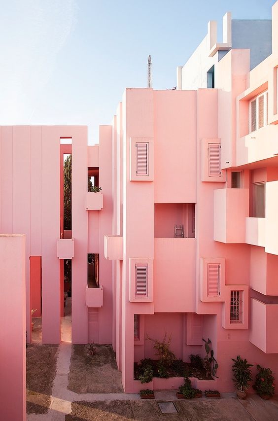 millennial pink building