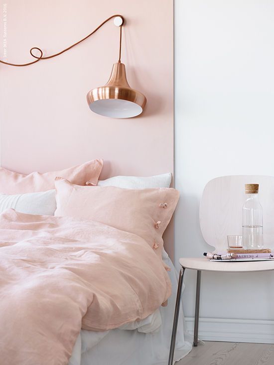 rose gold and millennial pink bedroom sanctuary