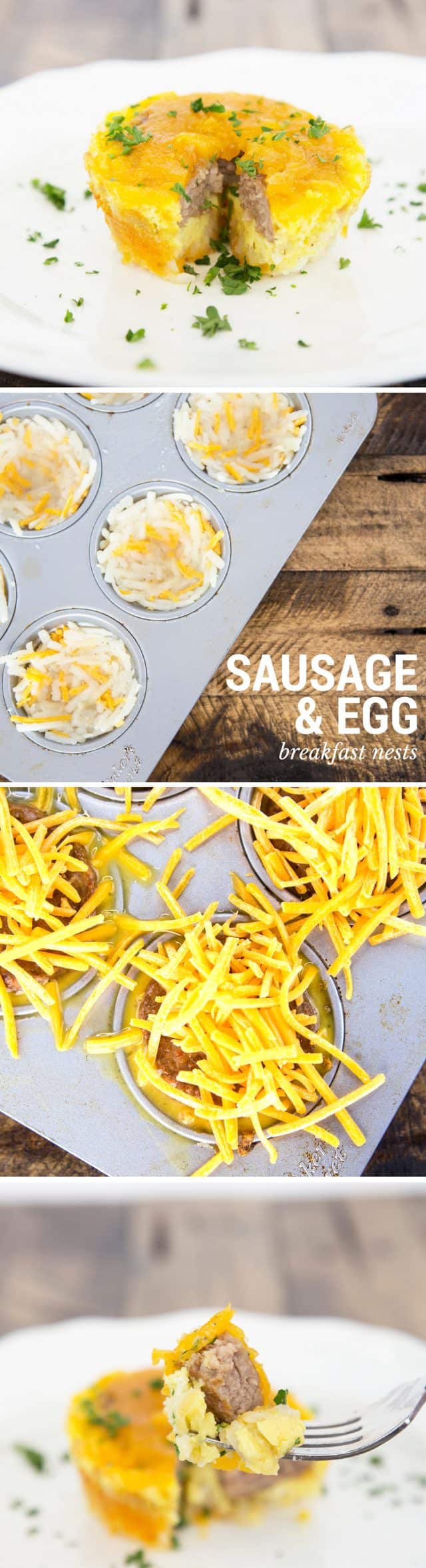 Sausage, Cheese & Egg Breakfast Hash Brown Nests Recipe