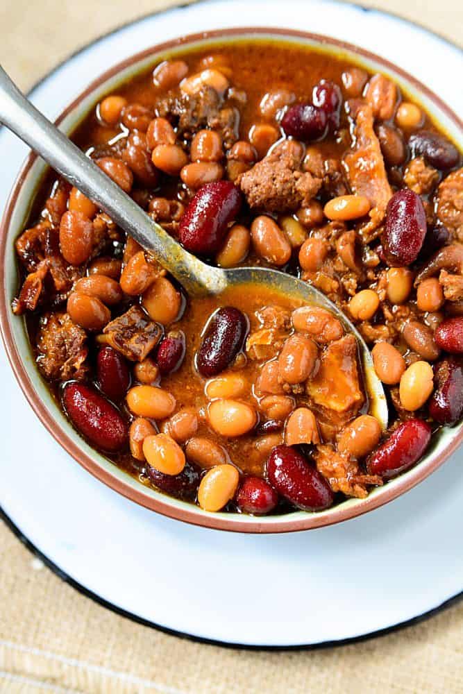 Crockpot Slow Cooker Cowboy Baked Beans Recipe