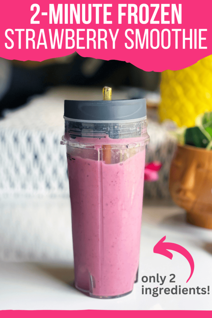 Easy 2-Minute 2-Ingredient Frozen Strawberry Smoothie Recipe