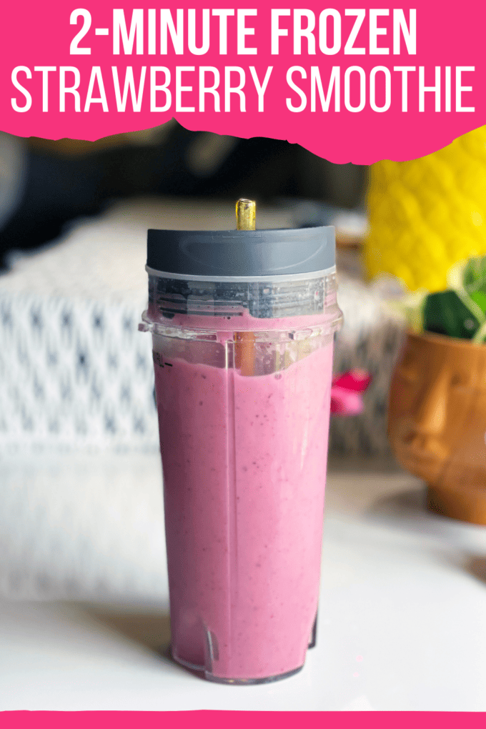 Easy 2-Minute 2-Ingredient Frozen Strawberry Smoothie Recipe