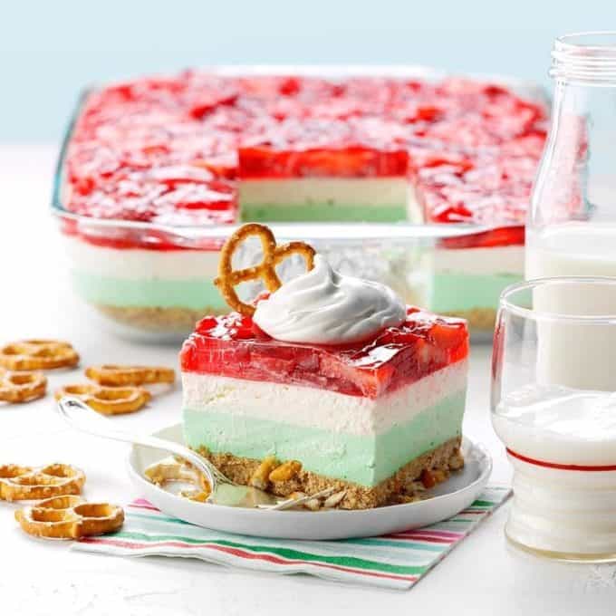 Strawberry Lime Pretzel Salad