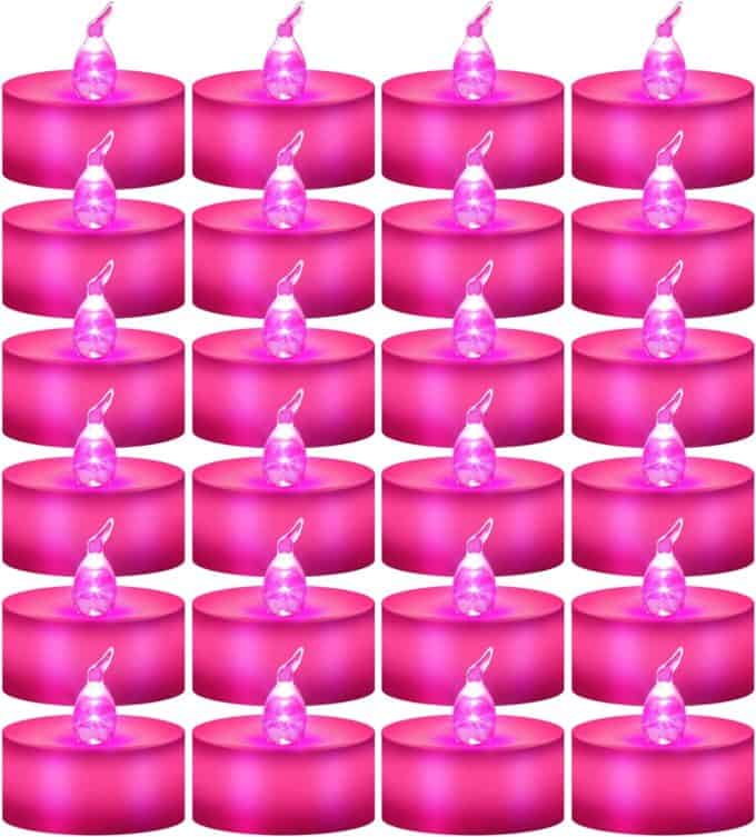 Hot Pink Christmas Tea Lights