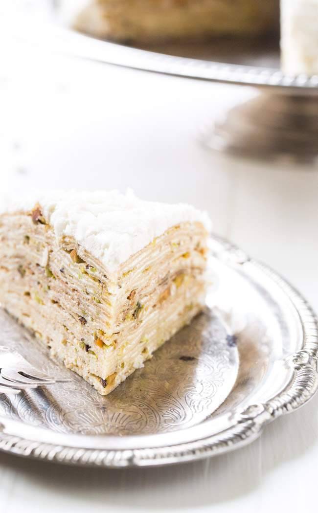 Pistachio Crepe Cake Recipe by Food Faith Fitness