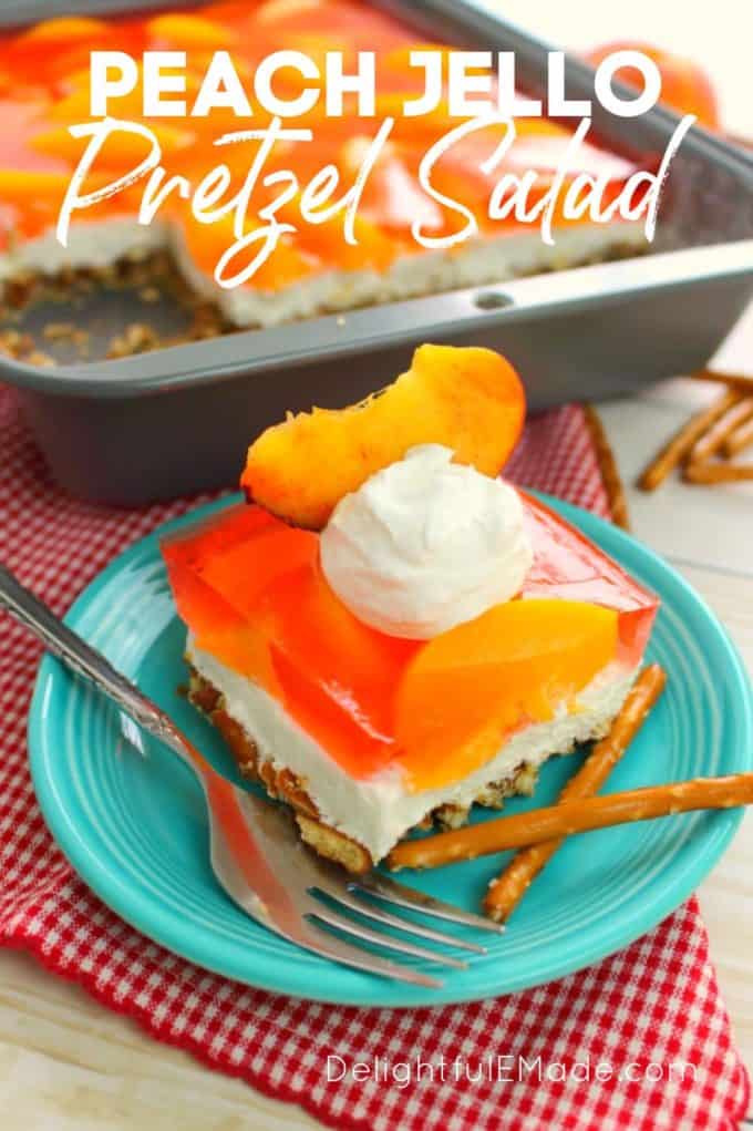 Peaches and Cream Pretzel Salad