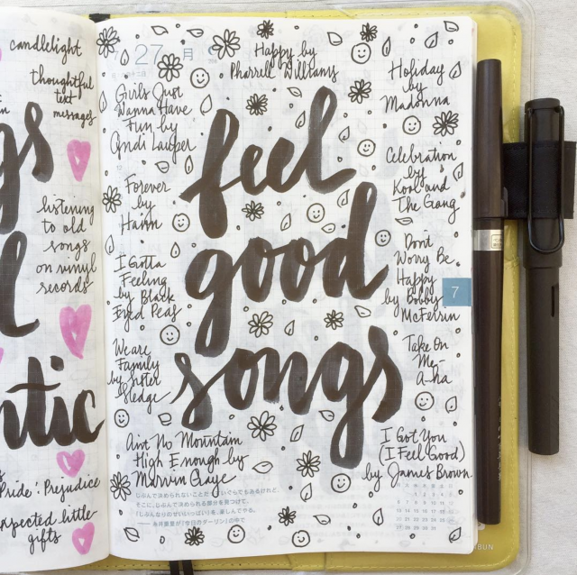 Song Listening Bullet Journal design