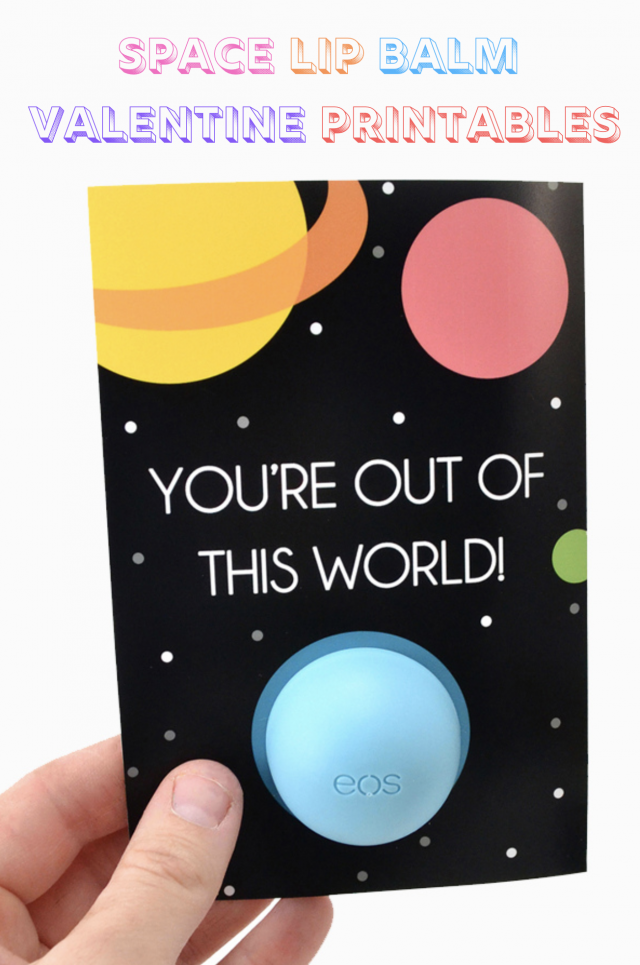 Space Lip Balm Valentine Printables