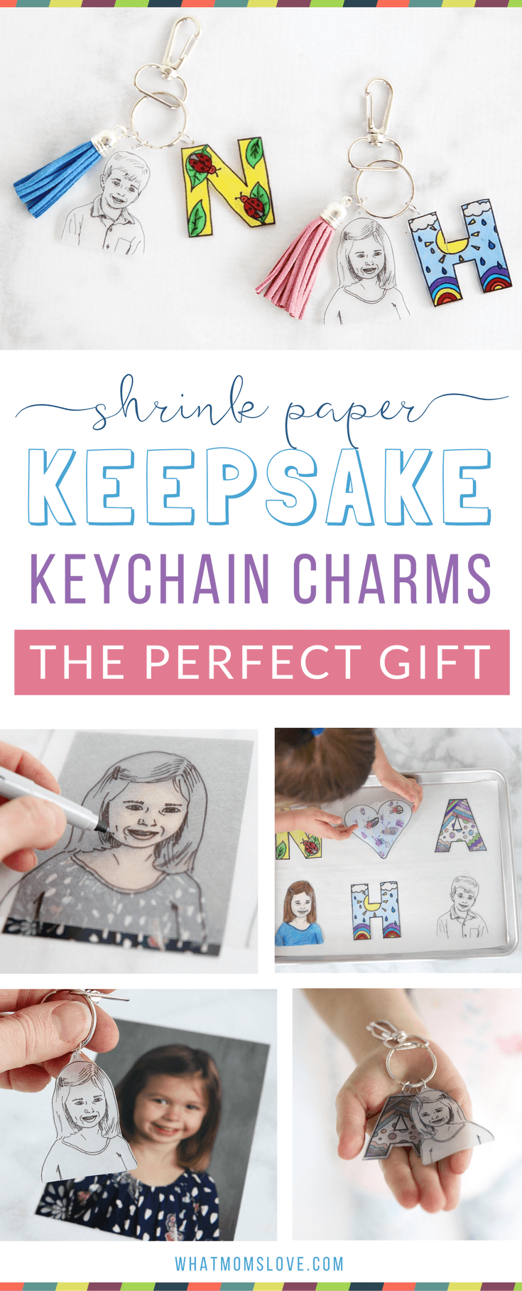 DIY Gift for Dad: Shrink Paper Keepsake Keychain Charms