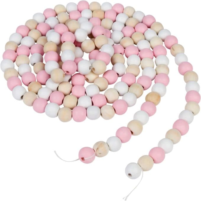 Soft Pink Christmas Beaded Garland