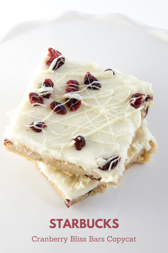 Starbucks Cranberry Bliss Bars Copycat Recipe! Did you know that you can make Starbucks Cranberry Bliss Bars from home for more than half the price? Yup. And they are THE BOMB.