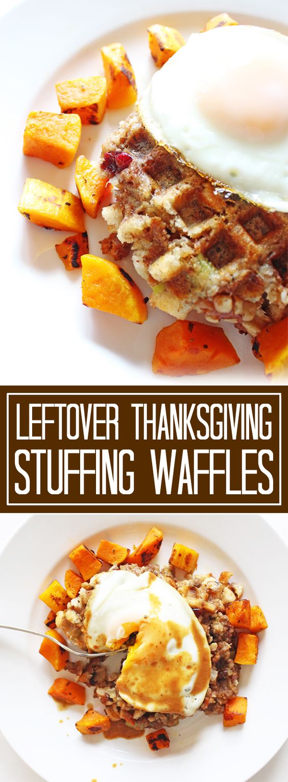 Leftover Thanksgiving Stuffing Waffles