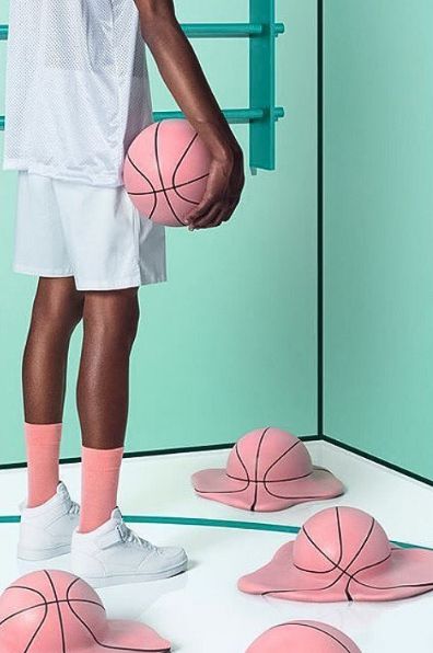 millennial pink basketball print