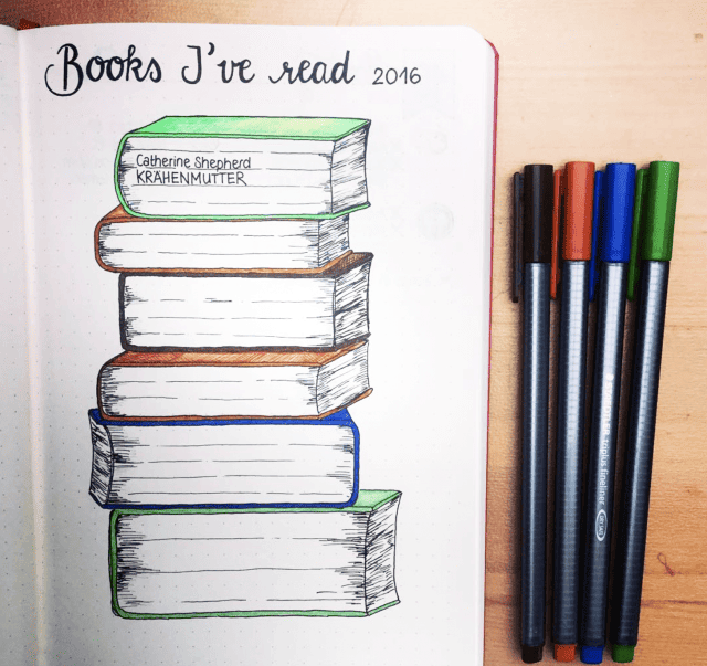 Book Reading bullet journal design