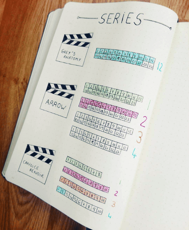 Show Binging bullet journal design