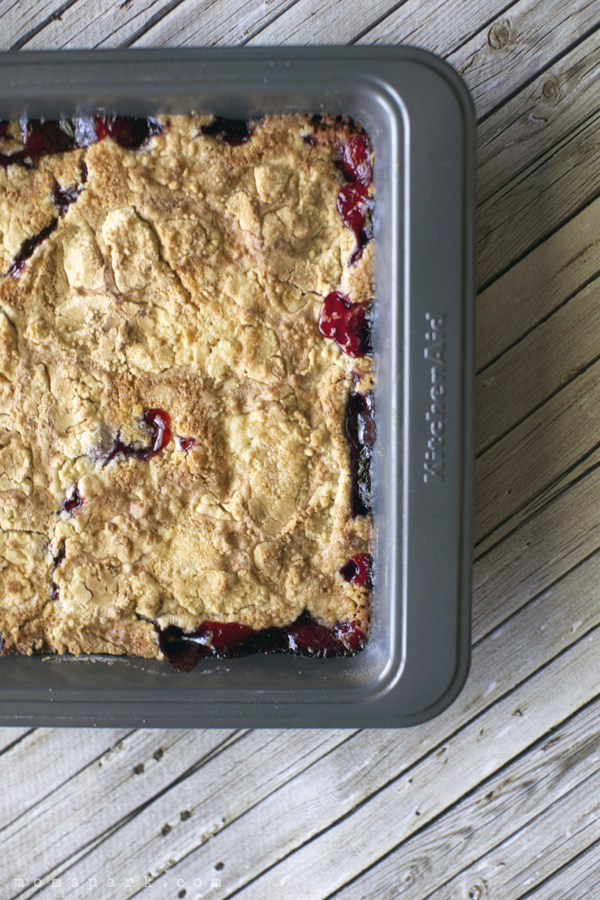 Easy Cherry Cobbler Using Box Cake Mix Recipe (Dump Cake)