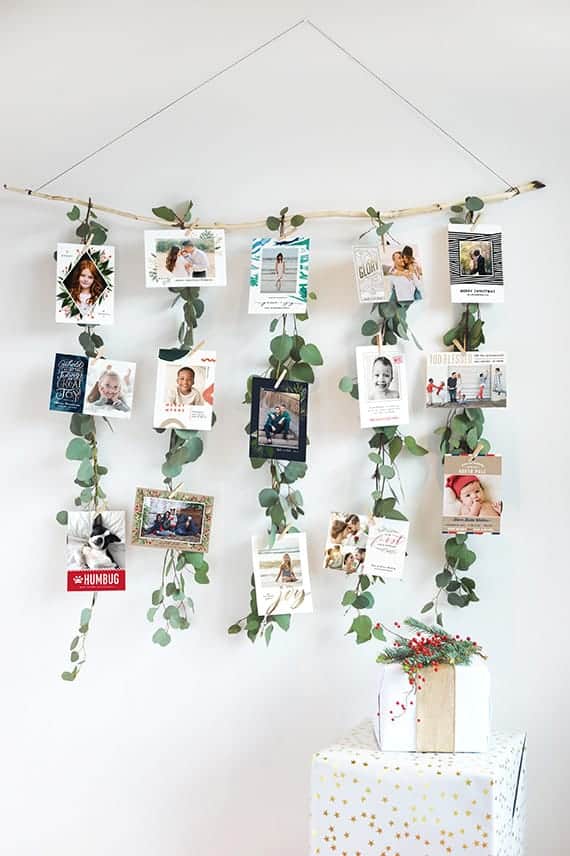 Eucalyptus Garland Christmas Card Display