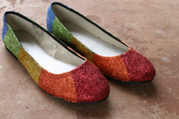 Glitter Rainbow Flats Shoe Makeover