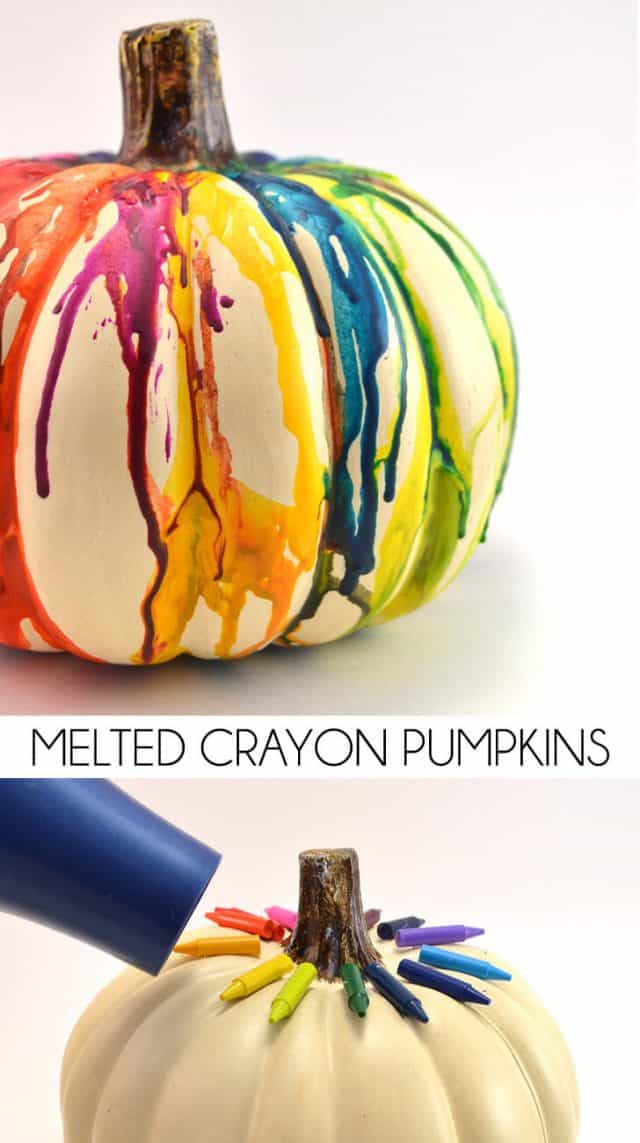 DIY Fall Halloween Melted Crayon Pumpkin Craft