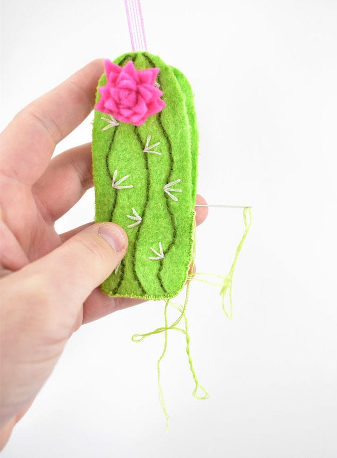 DIY Felt Cactus Christmas Ornaments