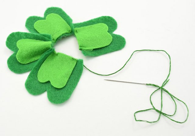 DIY Simple Felt Shamrock Pin