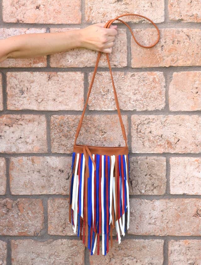 DIY Patriotic Fringed Bag