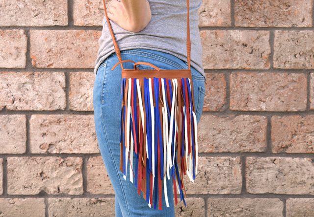 DIY Patriotic Fringed Bag