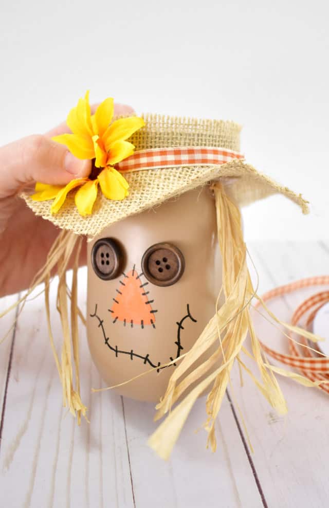 Easy Mason Jar Scarecrows Fall Craft