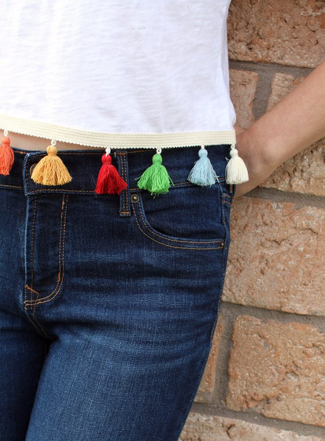 DIY Tassel Cropped Tee