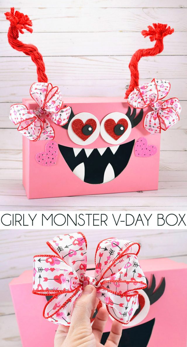 DIY Girly Monster Valentine's Day School Classroom Box